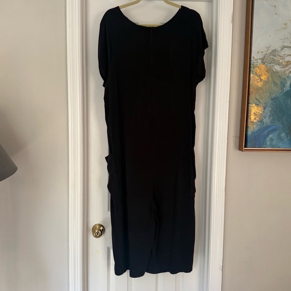 Universal Standard for J. Crew Cupro Wide Leg Jumpsuit XL Black Soft Cropped - Picture 6 of 8